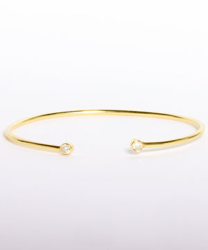 Yellow Gold Bangle with Diamond circle Yellow Gold Bangle with Diamond circle