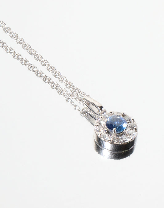 14KT White Gold and Sapphire Necklace