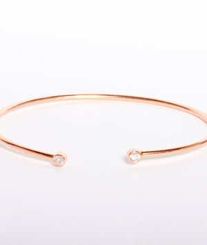 Rose Gold Bangle with Diamond circle Rose Gold Bangle with Diamond circle