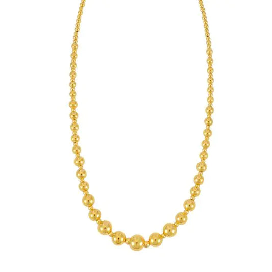 14K Yellow Gold Graduated Bead Pallina Chain 18"