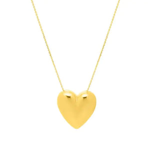 14K Gold Large Puffed Up Heart Necklace 14K Gold Large Puffed Up Heart Necklace