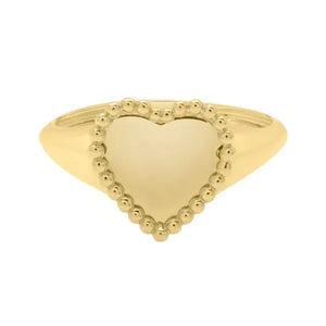 Beaded heart shape ring 14kt This is size 6 other size must get prize Beaded heart shape ring 14kt This is size 6 other size must get prize