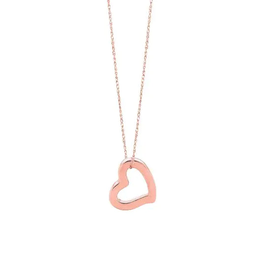 14K Gold Open Heart Necklace