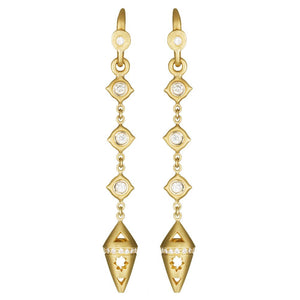 Gold and Diamond Hanging Sorcerer Earrings Gold and Diamond Hanging Sorcerer Earrings