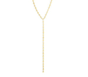 14K Gold Mirror Chain Lariat Necklace 14K Gold Mirror Chain Lariat Necklace