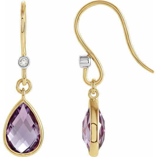 Amethyst and Diamond Earrings
