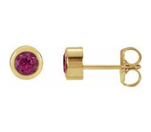 14K Yellow 4 mm Round Genuine Pink Tourmaline Birthstone Earrings 14K Yellow 4 mm Round Genuine Pink Tourmaline Birthstone Earrings