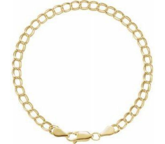 14K Yellow 4 mm Solid Charm 7" Bracelet