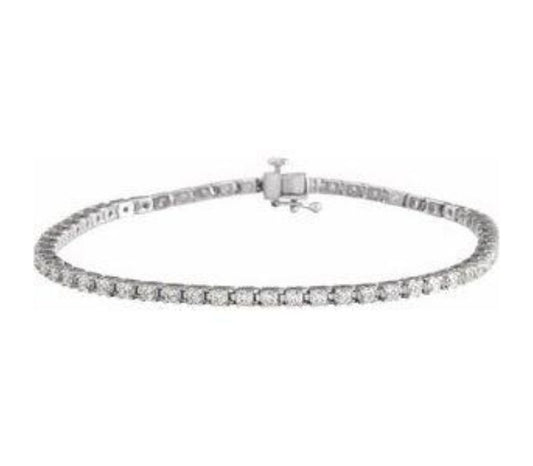 14K White 5.00cts Diamond lab grown 7 inches Bracelet
