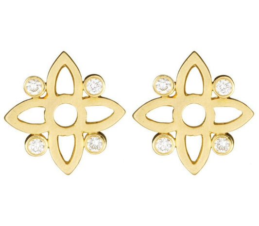Gold and Diamond Earrings