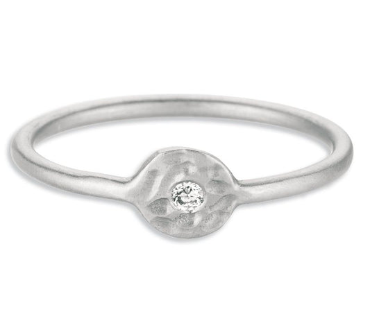 Gold Circle Diamond Stackable Ring