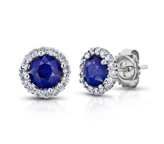 Blue Sapphire Dia Earrings