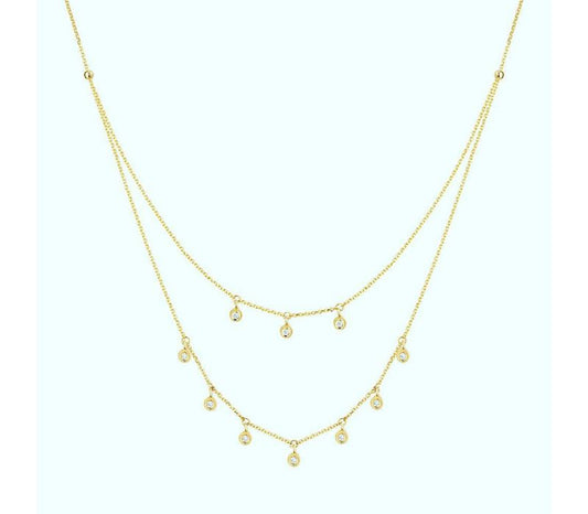 Diamond and Gold Necklace 14kt with diamonds