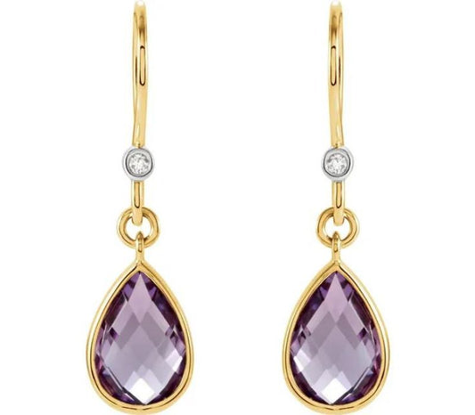 Amethyst and Diamond Earrings