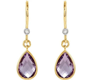 Amethyst and Diamond Earrings Amethyst and Diamond Earrings