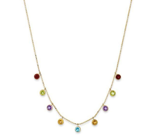 14kt Multi-color Gemstone Necklace
