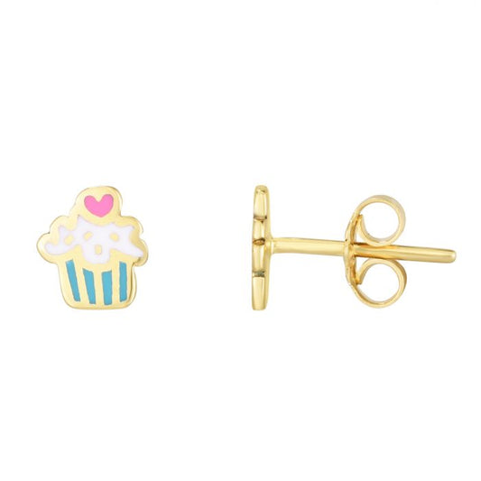 14kt Cupcake earrings