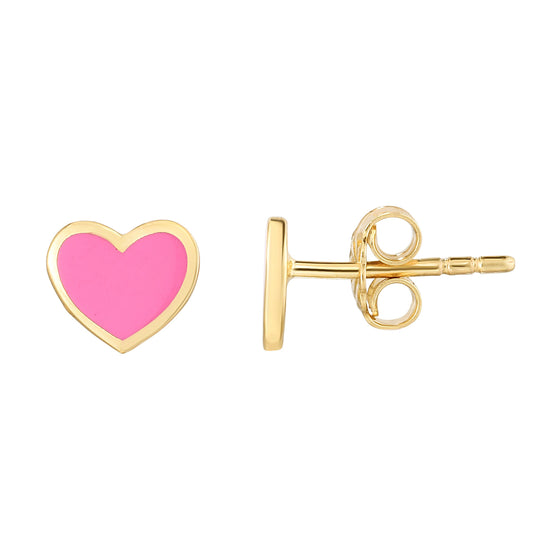 14kt pink heart earrings