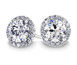 Diamond Halo Earrings lab-grown Diamond Halo Earrings lab-grown