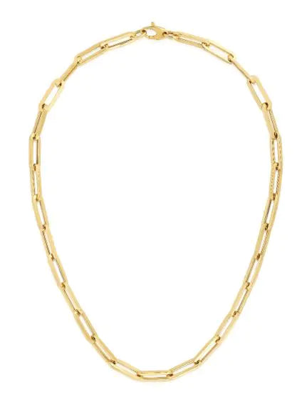 14K Gold 6.1mm Paperclip Chain