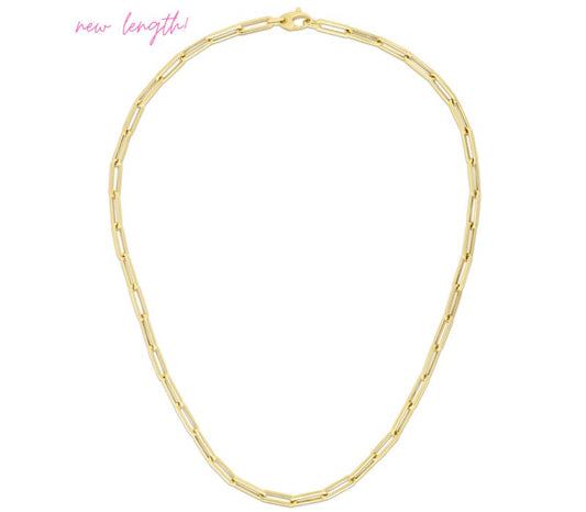14K Gold 2.5mm Paperclip Chain