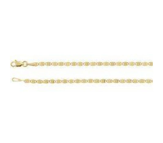 14K Yellow 1.28 mm Concave Figaro 18" Chain