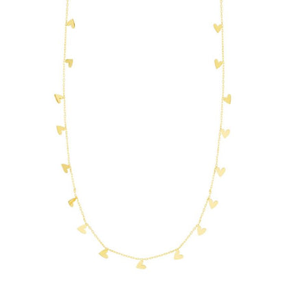 14K Tricolor Dangling Circles Necklace