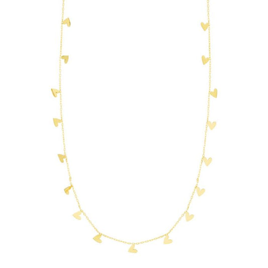 14K Tricolor Dangling Circles Necklace