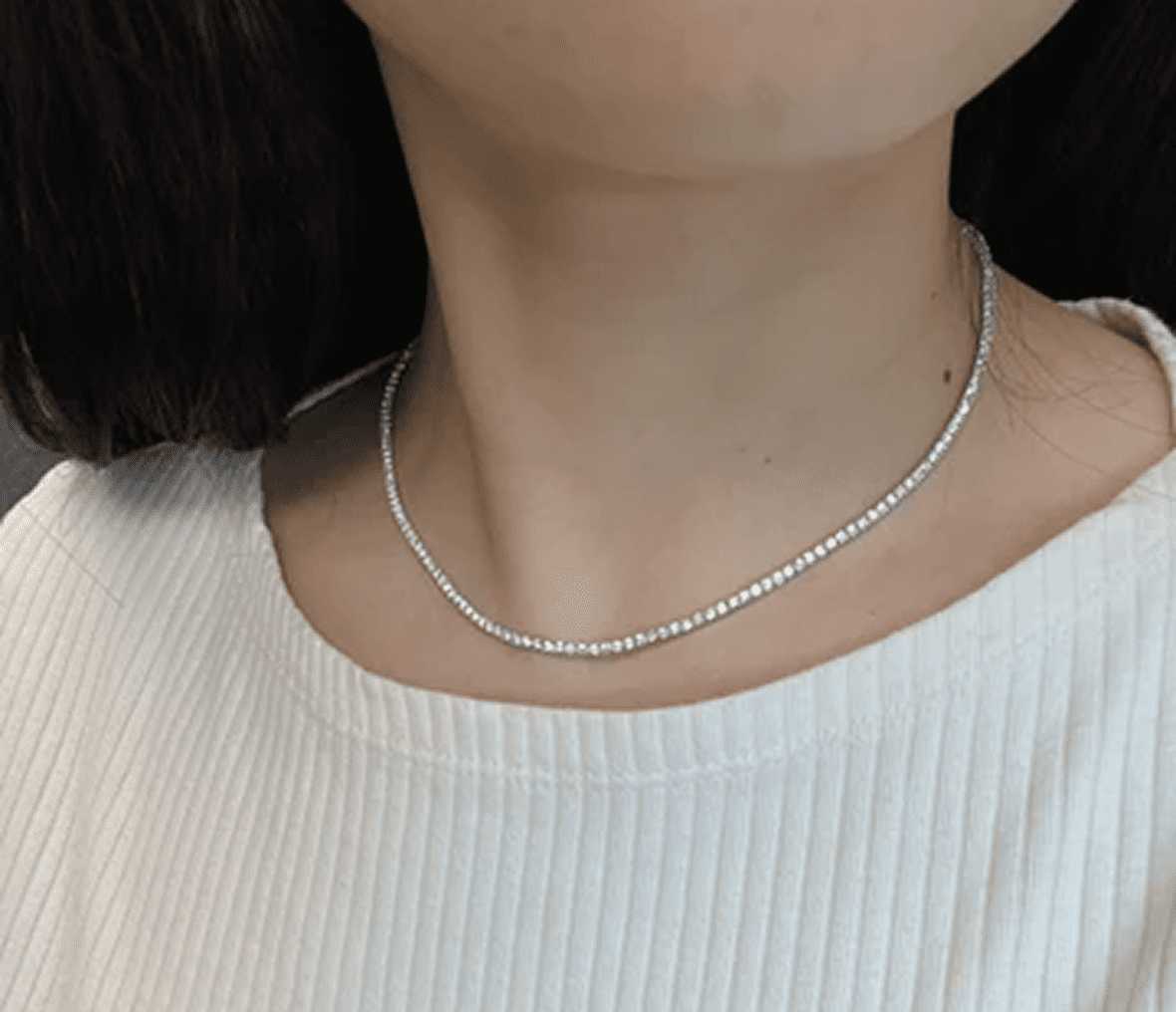 Close-up of a delicate necklace